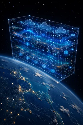 Cloud Computing Network Above Earth