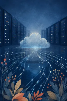 Glowing Cloud Network in Quiet Data Center