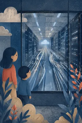 Cloud Computing Network in Blue Server Corridor