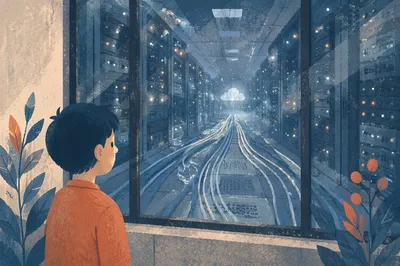 Cloud Network Server Corridor Reflection
