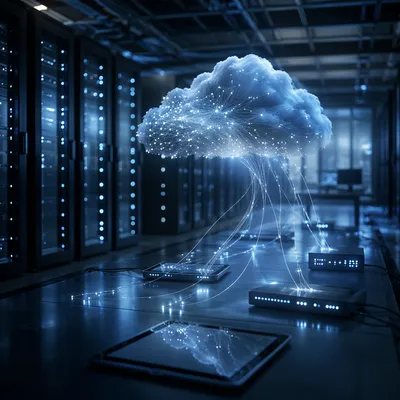 Luminous Cloud Network in Server Room