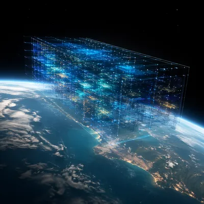 Cloud Computing Network Above Earth