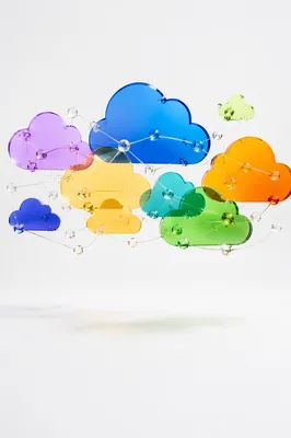Colorful Cloud Computing Network Connection