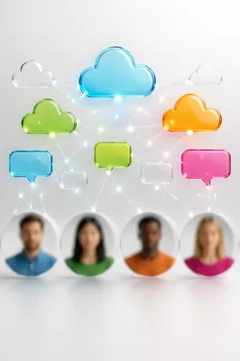 Cloud Network Collaboration With Glowing Connections
