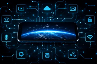 Smartphone Cloud Network Technology Concept