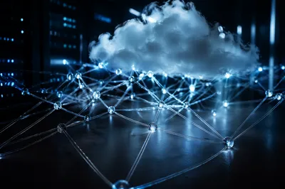 Futuristic Cloud Computing Network in Server Room
