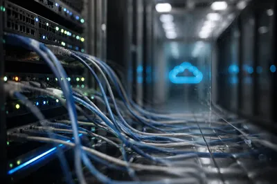 Cloud Network Server Corridor Reflection