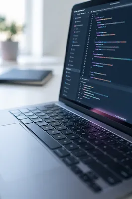 Dark Theme Coding Laptop Close Up