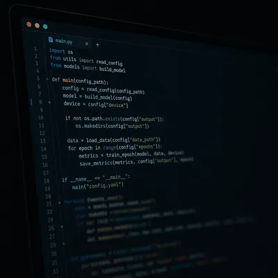 Dark Programming Screen With Syntax Glow