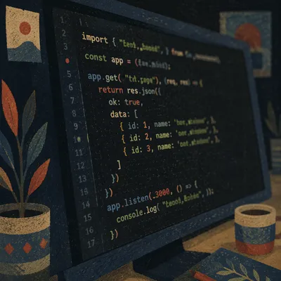 Dark Developer Screen With Glowing Code