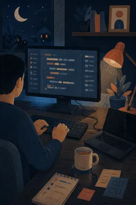 Late Night Coding Workspace Glow
