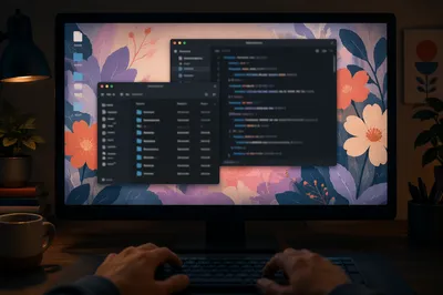 Dark Developer Screen in Quiet Home Office