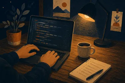 Prayerful Late Night Coding Workspace