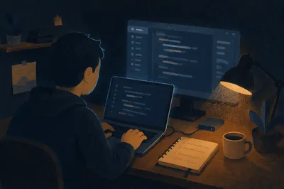 Late Night Developer Workspace in Quiet Focus