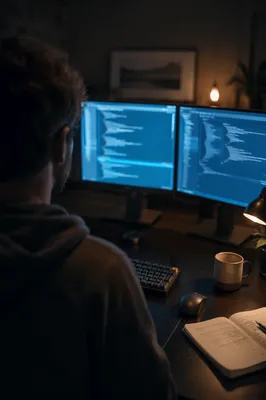 Late Night Developer Coding Workspace Glow