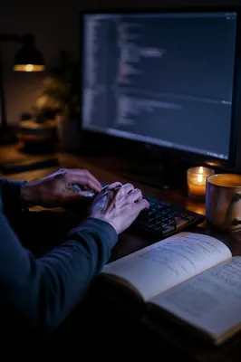 Late Night Developer Coding in Quiet Focus