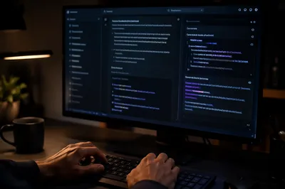 Dark Mode Coding Workspace at Night