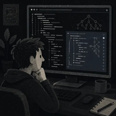 Dark Mode Coding Screen Close-Up