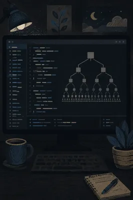 Dark Mode Coding Screen in Focus