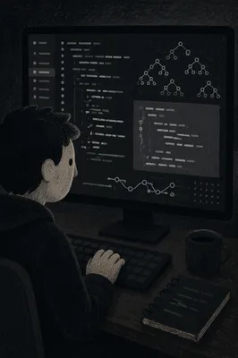 Dark Mode Coding Screen Close-Up