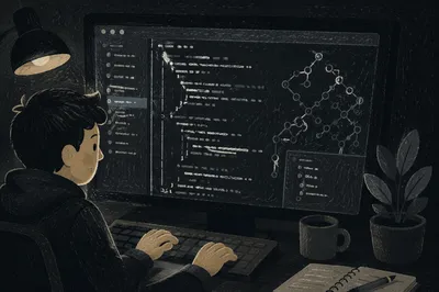 Dark Mode Coding Screen Close-Up