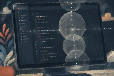 Abstract Dark Mode Coding Screen Reflections