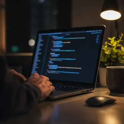 Late Night Coding Workspace in Dark Mode