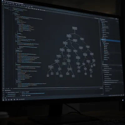 Dark Mode Coding Screen Close-Up