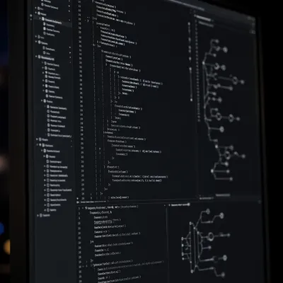 Dark Mode Coding Screen Close-Up