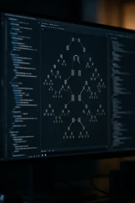 Dark Mode Coding Screen Close-Up