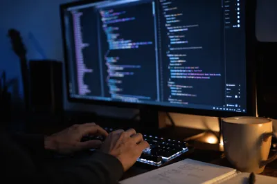 Late Night Coding Screen in Dark Mode