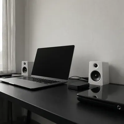 Minimal Modern Laptop Desk Workspace
