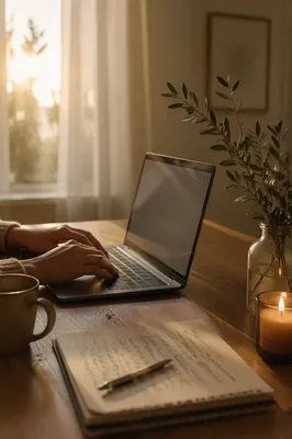 Modern Faithful Workspace at Dawn