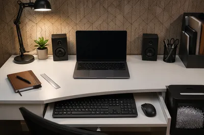 Modern Laptop Workspace on Clean Desk