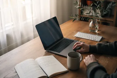 Peaceful Modern Laptop Workspace for Devotion