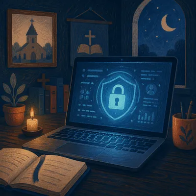 Church Office Cybersecurity Lock Shield Protection