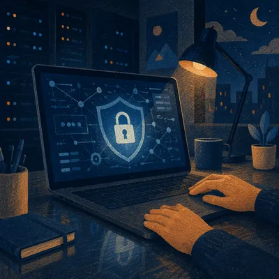 Cybersecurity Shield Protecting Digital Data