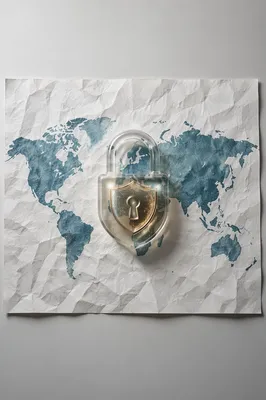 Global Cybersecurity Lock and Shield Protection
