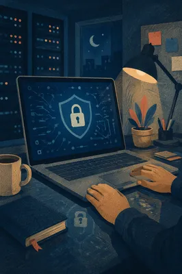 Cybersecurity Shield Guarding Digital Data