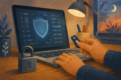 Digital Protection Lock Shield Workspace