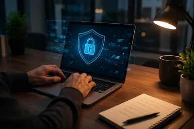 Cybersecurity Shield Over Nonprofit Workstation