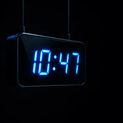 Glowing Blue Digital Clock Display