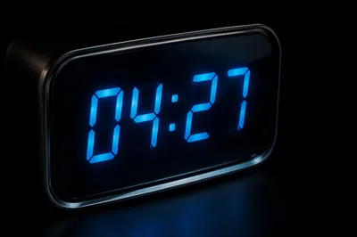 Glowing Blue Digital Clock Display