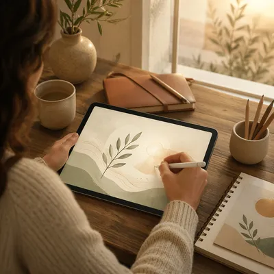 Faith Inspired Digital Tablet Drawing at Dawn