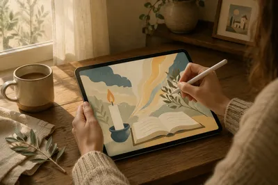 Faithful Tablet Sketch in Morning Light