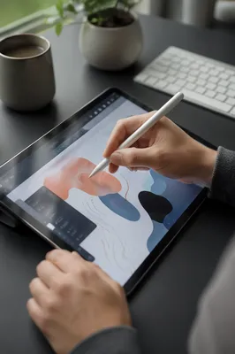 Creative Tablet Drawing in Modern Studio