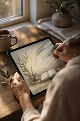 Faith Inspired Digital Drawing on Tablet