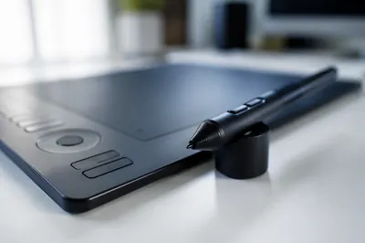 Digital Tablet Stylus on White Desk