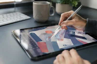 Digital Tablet Stylus Drawing in Creative Studio