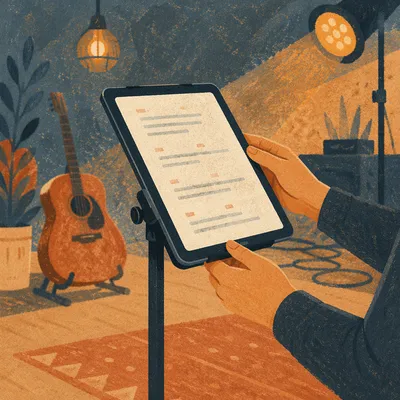 Digital Tablet on Music Stand